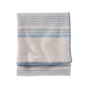 pendleton, eco-wise washable wool blanket, irving stripe taupe, queen