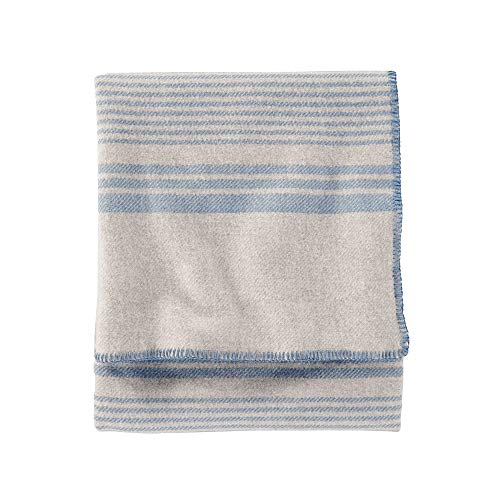 Pendleton, Eco-Wise Washable Wool Blanket, Irving Stripe Taupe, Queen