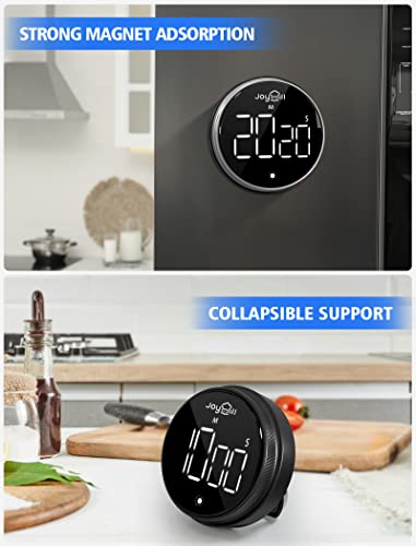 Revolutionary Digital Kitchen Timer: Large LED Display, 3 Volume Levels, Magnetic & Portable - Ideal for Cooking, Teaching, Fitness, & More!(Black)