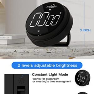 Revolutionary Digital Kitchen Timer: Large LED Display, 3 Volume Levels, Magnetic & Portable - Ideal for Cooking, Teaching, Fitness, & More!(Black)