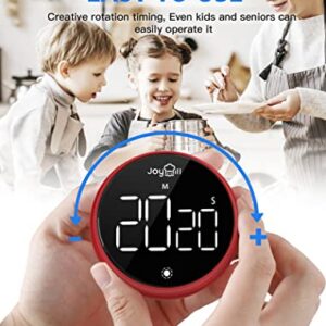 Revolutionary Digital Kitchen Timer: Large LED Display, 3 Volume Levels, Magnetic & Portable - Ideal for Cooking, Teaching, Fitness, & More!(Black)