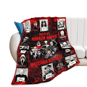 super soft horror movie watching blanket 50"x60" halloween christmas throw blanket warm lightweight cozy flannel blankets for bed sofa living room