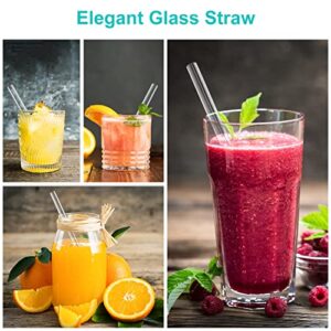 12 Pack Clear Glass Straws Shatter Resistant,6 Short Glass Straws For Cocktails And 6 Long Glass Straws Thick Reusable Straws For Smoothies And Normal Liquid Drinks,10 mm Diameter