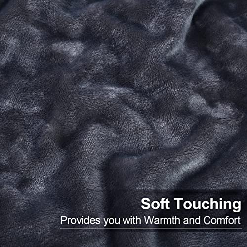 Soft California King Blanket Warm Fuzzy Microplush Lightweight Thermal Fleece Blankets for Couch Bed Sofa,102X108Inch,Dark Grey