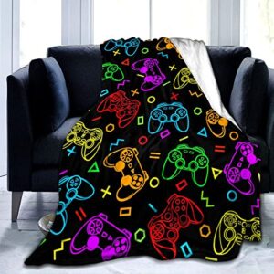 gaming blanket gamer gamepad blankets ultra soft flannel throw blanket decor bedding for kids boys teen men adults 50"x40"