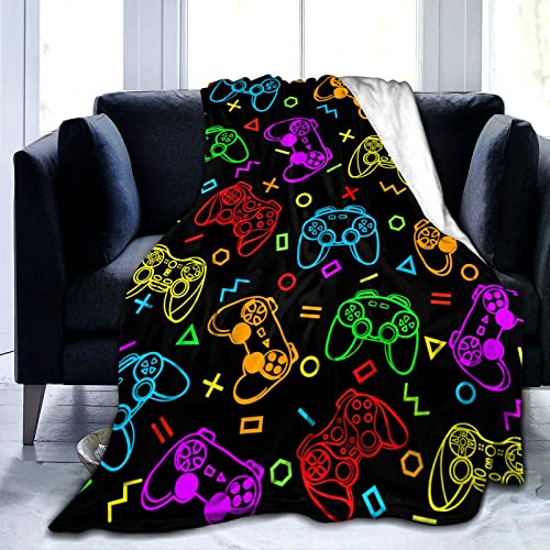 Gaming Blanket Gamer Gamepad Blankets Ultra Soft Flannel Throw Blanket Decor Bedding for Kids Boys Teen Men Adults 50"x40"