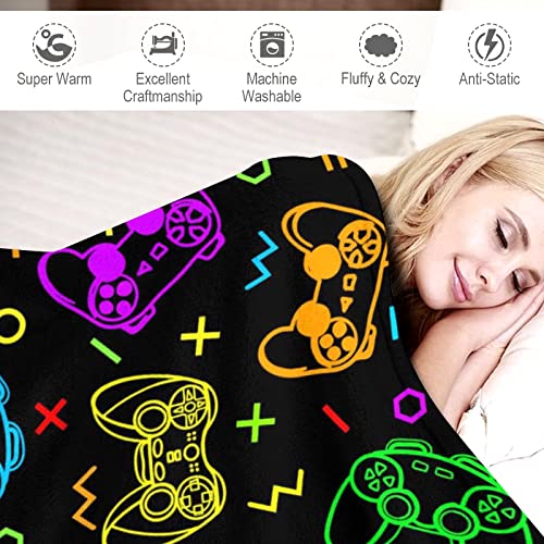 Gaming Blanket Gamer Gamepad Blankets Ultra Soft Flannel Throw Blanket Decor Bedding for Kids Boys Teen Men Adults 50"x40"