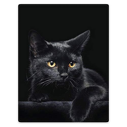 HommomH 60"x80" Blanket Soft Fluffy Flannel Fleece Throw Black Cat