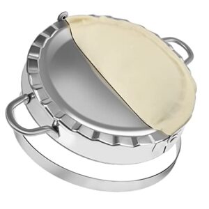 pamiso large empanada maker, 6 inch empanada seal with 7 inch dough cutter circle, stainless steel empanada press, pastry tools, pocket pie