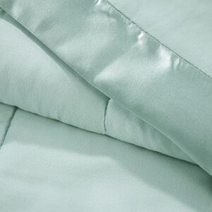 Madison Park Windom Down Alternative Blanket, Premium 3M Scotchgard Moisture Wicking Treatment, Lightweight and Soft Bed Cover For Summer, Satin Trim, Seafoam Full/Queen