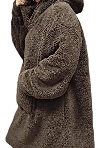 Cute Blanket Hoodie Adult Bunny or Bear Fashion Blanket Hoodies Sweater Furry Fluffy Blanket Sweatshirt Soft Cozy Oversized Women Men,Warm Fleece Sherpa Blanket Jacket,aldult,Brown Bear