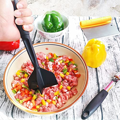 Meat Chopper, Hamburger Chopper, Potato Masher, Professional Heat Resistant Nylon Meat Chopper for Ground Beef, Ground Turkey, Hamburger meat, Ground Beef Smasher & Ground Meat Chopper