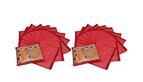 Fashion Bizz Fashion Bizz Non Woven Red Saree Cover Set of 24 Pcs Combo