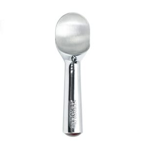 Zeroll Original Ice Cream Scoop with Unique Liquid Filled Heat Conductive Handle Simple One Piece Aluminum Design Easy Release Made in USA, 4-Ounce, Silver
