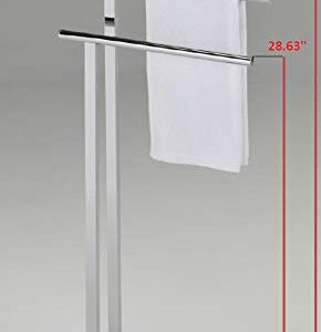 KB Designs - Modern Metal Freestanding Bathroom Towel Rack Stand, Chrome