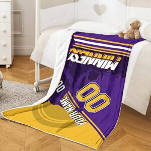 Yieking Custom Blanket for Bed Add Name and Number Gifts for Men Football City Winter Throw Blankets, 40" x 50", 50" x 60", 60" x 80"