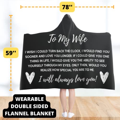 OC9 Gifts Wife Birthday Gift Ideas, To My Wife Blanket Hoodie, Best Wedding Year Gift For Her, Romantic Birthday Presents For The Wife From Husband