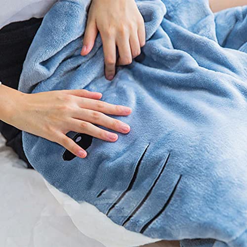 Shark Blanket Adult Wearable Blanket Super Soft Cozy Flannel Hoodie Blanket Shark Sleeping Bag Wearable Fleece Throw Blanket (M 67inX27.5in)