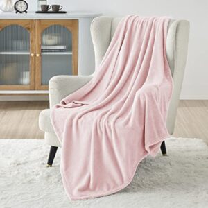 bedsure fleece blanket twin blanket pink - 300gsm soft lightweight plush cozy twin blankets for bed, sofa, couch, travel, camping, 60x80 inches