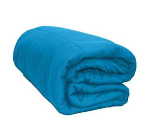 yogibo cozybo all-season blanket, lightweight, soft, cozy, sensory blanket filled with special fibeads, turquoise