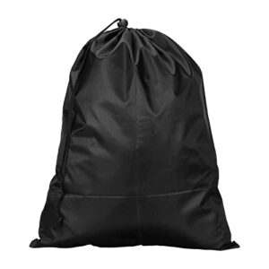 patikil clothes storage drawstring bag, 17.3" height clothing blankets organizer bags for camping travel, black