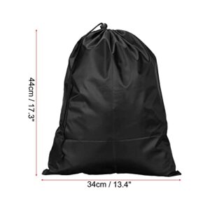 PATIKIL Clothes Storage Drawstring Bag, 17.3" Height Clothing Blankets Organizer Bags for Camping Travel, Black