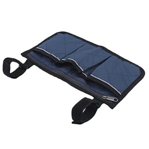 Sevenfly Wheelchair Side Organizer Storage Bags Pouch for Back of Chair and Armrest Ideal for Family and Friends,Navy blue