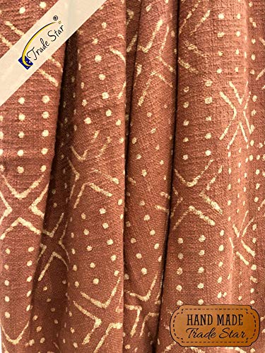 Trade Star 100% Cotton Soft Tassel Blanket Traditional Printed Beach Throws Handloom Picnic Blanket Throws for Home Handloomed Housewarming Gifts (Rust, Nova (120 x 170 Cms))