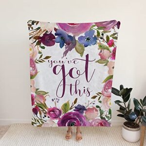 You Got This Blanket | Inspirational Blanket | Chemo Get Well Soon Gift | Get Well Blanket | Healing Thoughts Blanket | Breast Cancer Gift | Recover from Surgery Gift for Women