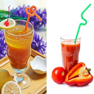 200 Pcs 10.2 Inch Colorful Flexible Drinking Straws, Individual Package Disposable Plastic Fancy Straws.