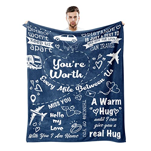 Long Distance Relationship Gifts, Boyfriend Gifts from Girlfriend, Birthday Gifts for Boyfriend Blanket 60"×50", Romantic Gifts for Him Anniversary Valentines Fathers Day, to My Boyfriend Blankets