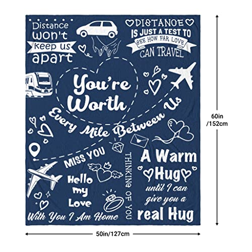 Long Distance Relationship Gifts, Boyfriend Gifts from Girlfriend, Birthday Gifts for Boyfriend Blanket 60"×50", Romantic Gifts for Him Anniversary Valentines Fathers Day, to My Boyfriend Blankets