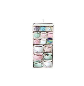 double sided 30 pockets hanging underwear organizer for underwear, stocking, toiletries accessories, bra, sock, mesh pockets & rotating metal hanger