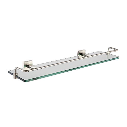 Aura Bathroom Accessories - Shelf with Railing Brushed Nickel