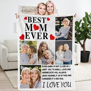 youltar mom gifts mothers day custom blanket with photo, mom blanket mothers day mom gifts from daughter son personalized pictures blanket customized gifts for mom grandma women