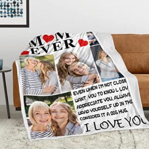 Youltar Mom Gifts Mothers Day Custom Blanket with Photo, Mom Blanket Mothers Day Mom Gifts from Daughter Son Personalized Pictures Blanket Customized Gifts for Mom Grandma Women