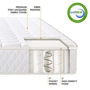 Best Price Mattress 8 Inch Tight Top Pocket Spring Mattress - Motion Isolation Individually Encased Pocket Springs, Comfort Foam Top, CertiPUR-US Certified Foam, Queen, White