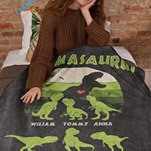 Personalized Mamasaurus Blanket Custom Rex Name , Mama Dinosaurs, Custom Dinosaur Mom Mom Birthday Gifts Custom Fleece Sherpa Blanket