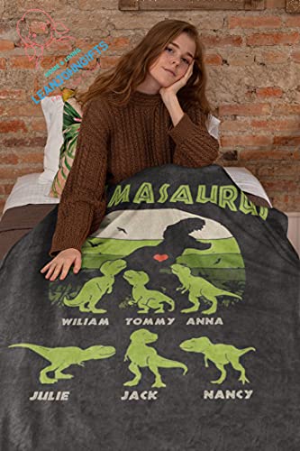 Personalized Mamasaurus Blanket Custom Rex Name , Mama Dinosaurs, Custom Dinosaur Mom Mom Birthday Gifts Custom Fleece Sherpa Blanket