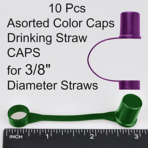 10pcs Mixed Color Caps Drinking Straw CAPS for 3/8" Diameter Straws - - straw cover - straw caps covers - Mixed color
