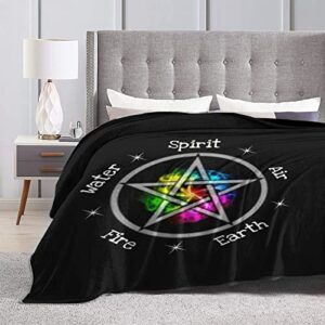 Wicca 5 Five Elements Earth Wicca Wiccan Full Fleece Throw Cloak Wearable Blanket Flannel Fluffy Comforter Quilt Nursery Bedroom Bedding King Size Plush Soft Cozy Air Conditioner Blanket