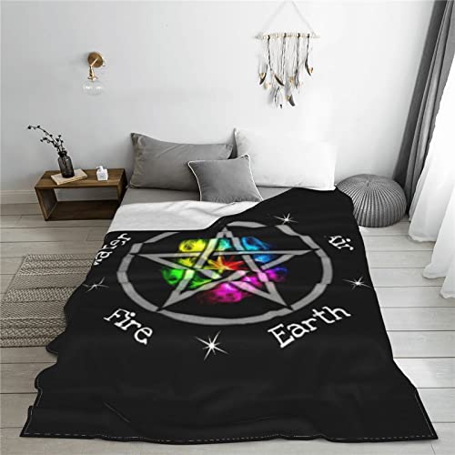 Wicca 5 Five Elements Earth Wicca Wiccan Full Fleece Throw Cloak Wearable Blanket Flannel Fluffy Comforter Quilt Nursery Bedroom Bedding King Size Plush Soft Cozy Air Conditioner Blanket