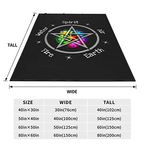 Wicca 5 Five Elements Earth Wicca Wiccan Full Fleece Throw Cloak Wearable Blanket Flannel Fluffy Comforter Quilt Nursery Bedroom Bedding King Size Plush Soft Cozy Air Conditioner Blanket