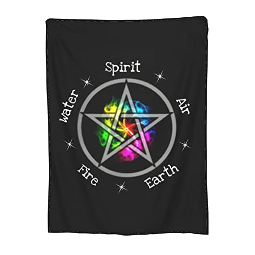 Wicca 5 Five Elements Earth Wicca Wiccan Full Fleece Throw Cloak Wearable Blanket Flannel Fluffy Comforter Quilt Nursery Bedroom Bedding King Size Plush Soft Cozy Air Conditioner Blanket