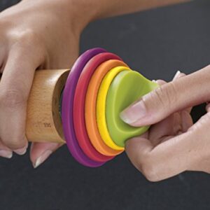 Joseph Joseph Adjustable Rolling Pin with Removable Rings, 13.6", Multi-Color