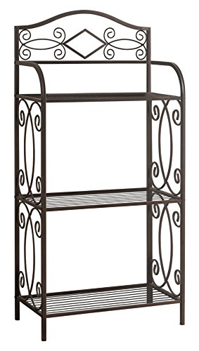 Kings Brand Pewter Metal 3 Tier Shelf Free Standing Towel Rack Stand Organizer