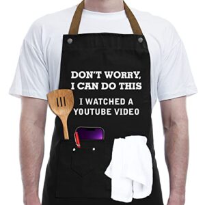 rehave gifts for dad, mom, father's day gifts from daughter son, gifts for men, gifts for husband, boyfriend, brother, unique birthday gifts – bbq cooking chef apron 3 pockets, kitchen baking gifts