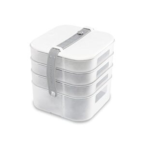 madesmart portable swivel case, 4 levels of storage, soft-grip lining, bpa free, white