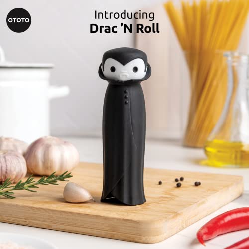 OTOTO Drac N' Roll Vampire Garlic Roller, Silicone Garlic Peeler Tube - Garlic Peeler Silicone Tube Roller for Halloween - Kitchen Gadget for Garlic, Garlic Tube, Garlic Roller Peeler, Garlic Tool