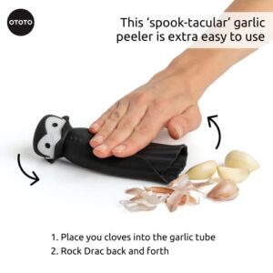 OTOTO Drac N' Roll Vampire Garlic Roller, Silicone Garlic Peeler Tube - Garlic Peeler Silicone Tube Roller for Halloween - Kitchen Gadget for Garlic, Garlic Tube, Garlic Roller Peeler, Garlic Tool